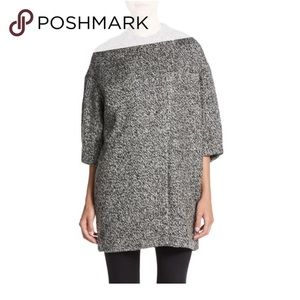 Textured Mid Sleeve Cocoon Jacket